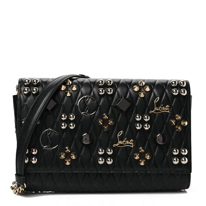 Christian Louboutin Quilted Calfskin Spikes Loubinthesky Paloma Clutch Black Multimetal 1 of 7