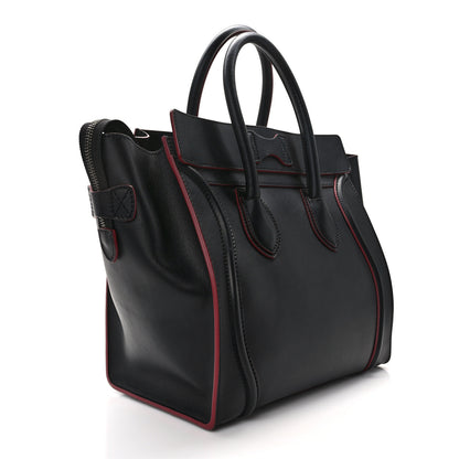 Celine Smooth Calfskin Mini Luggage Black Pink Trim 3 of 13