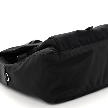 Prada Re-Nylon Vela Saffiano Pocket Single Buckle Messenger Shoulder Bag Black 8 of 11
