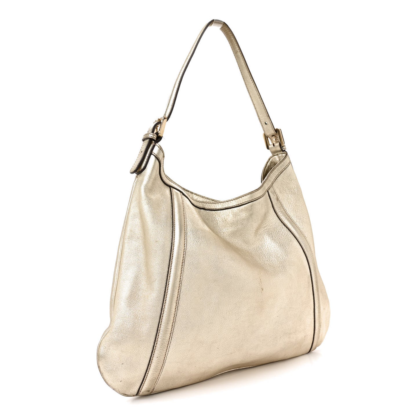 Leather Medium Britt Hobo Gold