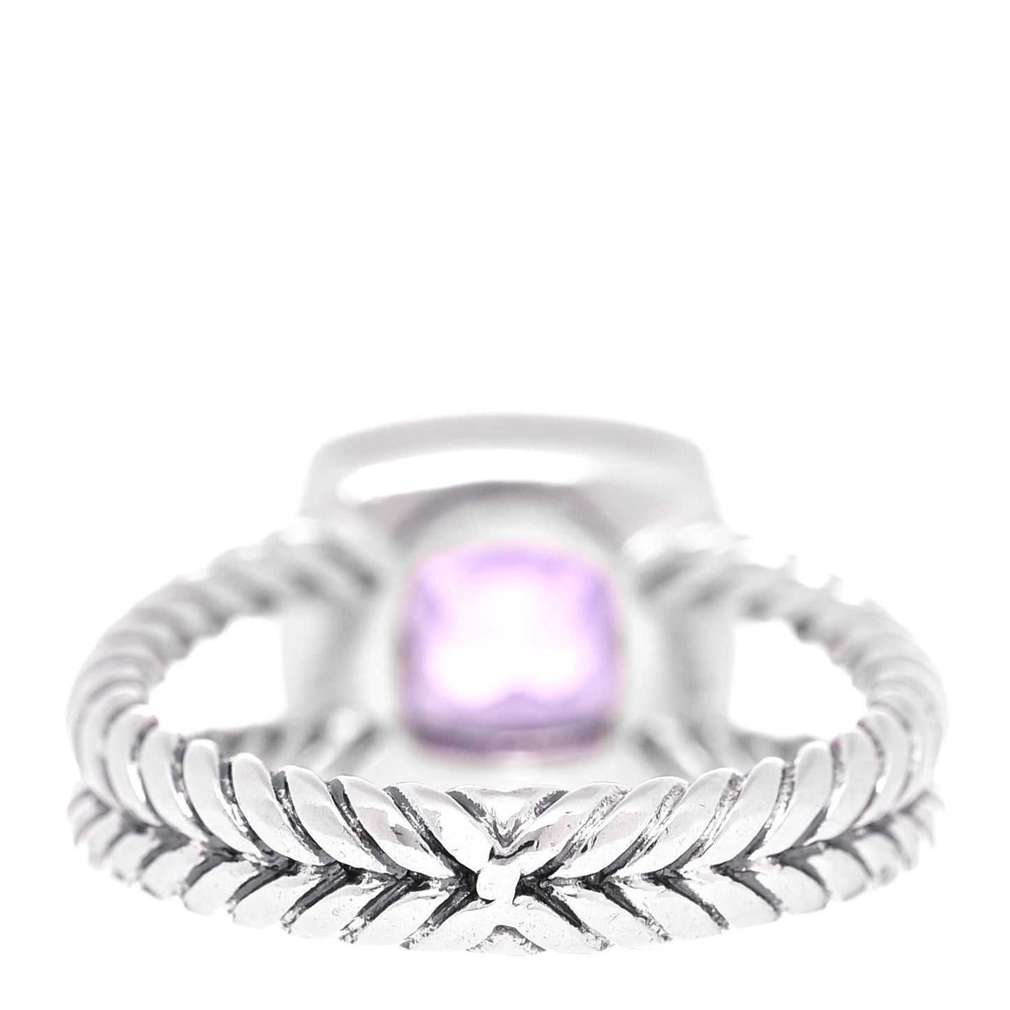 Sterling Silver Diamond Amethyst 7mm Petite Albion Ring 52 6