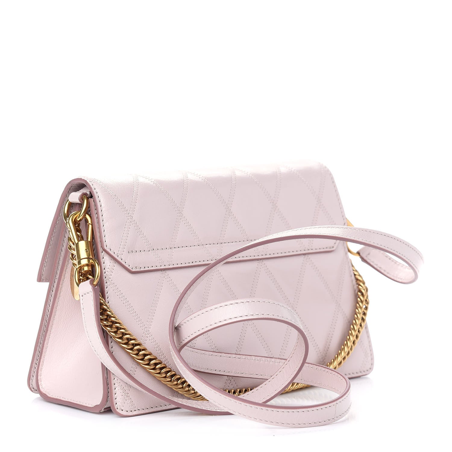 Givenchy Goatskin Quilted Small GV3 Shoulder Bag Pale Pink 3 of 8