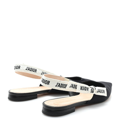 Christian Dior Technical Canvas Ribbon J'Adior Slingback Ballet Flats 38.5 Black 5 of 10