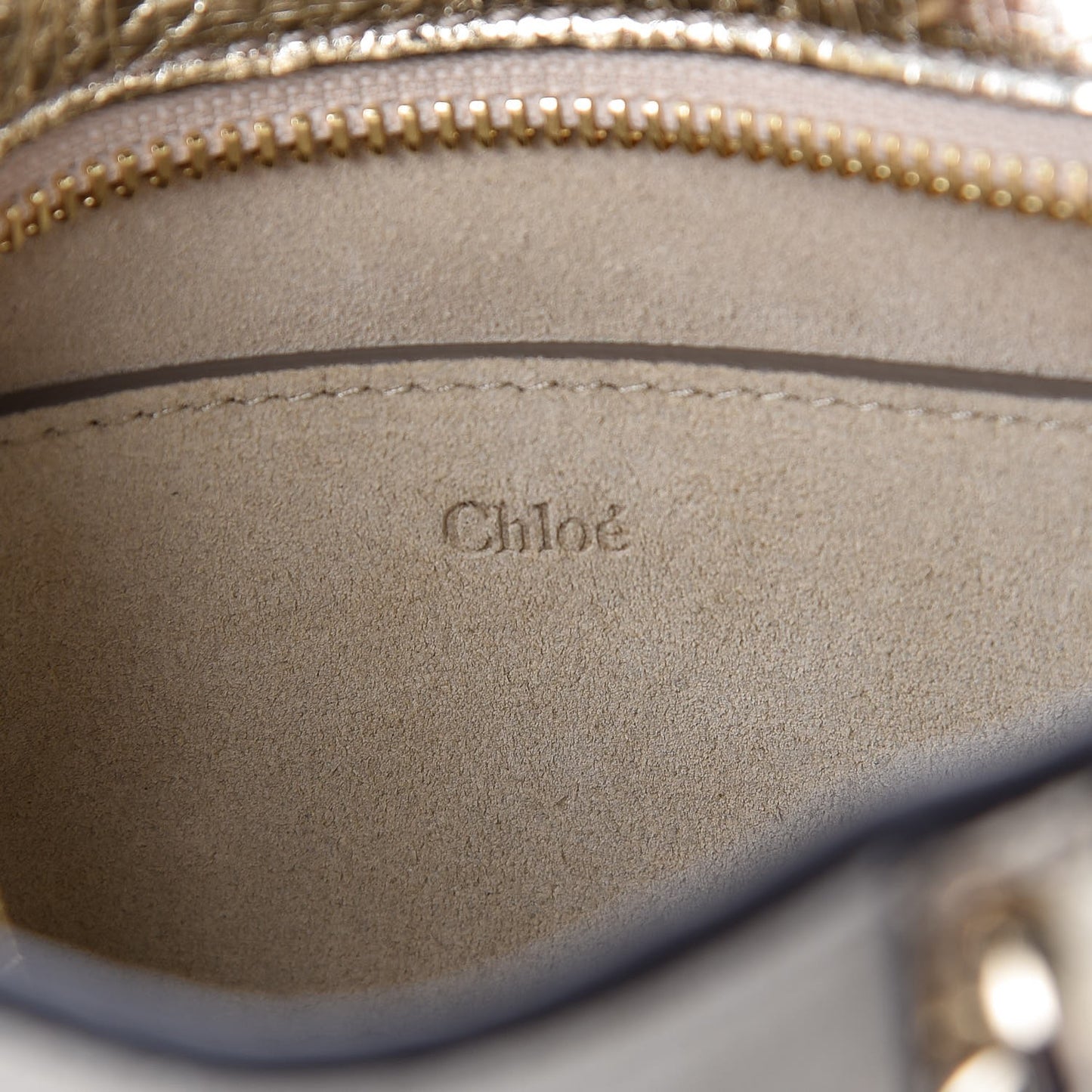 Metallic Calfskin Lambskin Suede Mini Pixie Signature Belt Bag Gold
