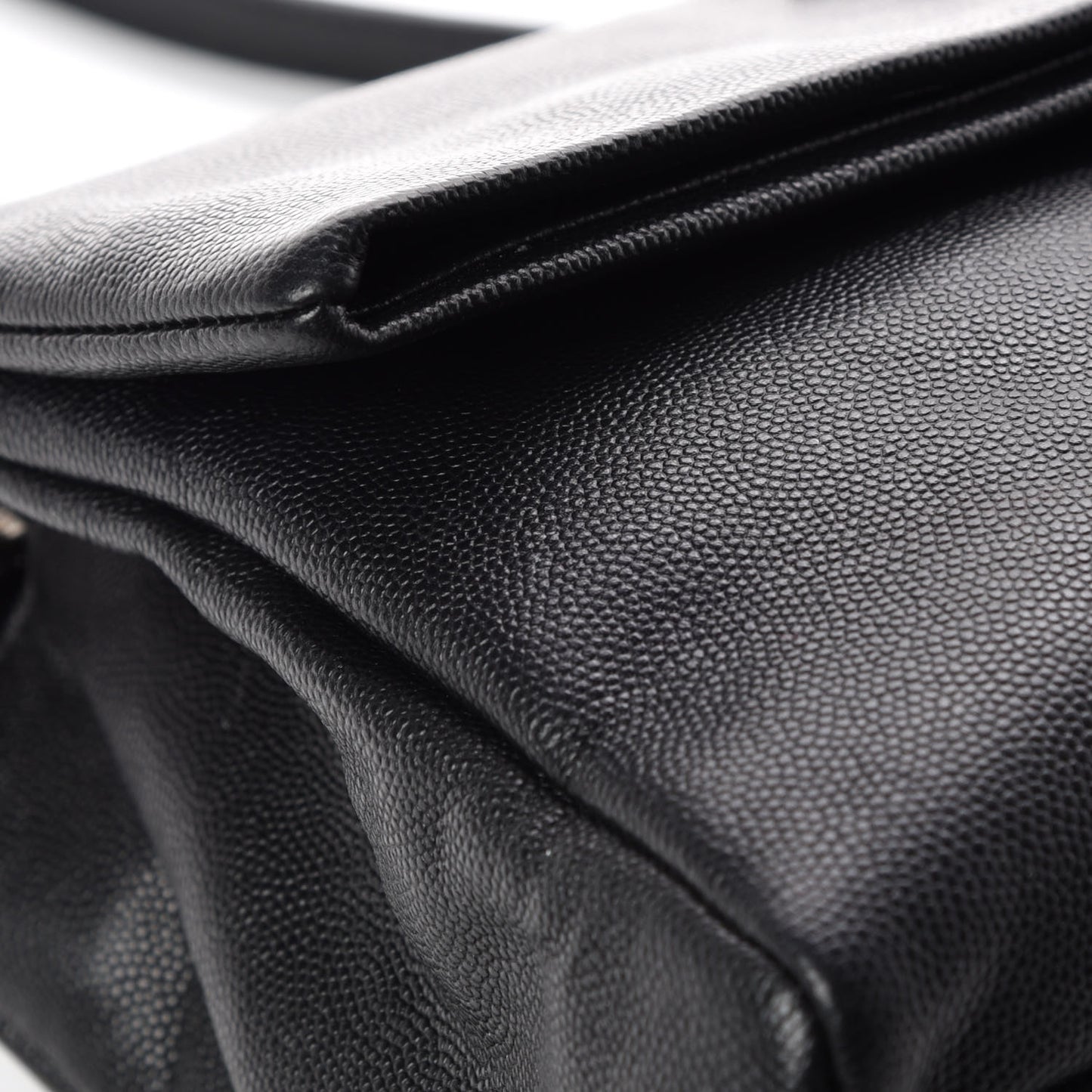 Grain De Poudre Medium West Hollywood Monogram Fold-Over Black