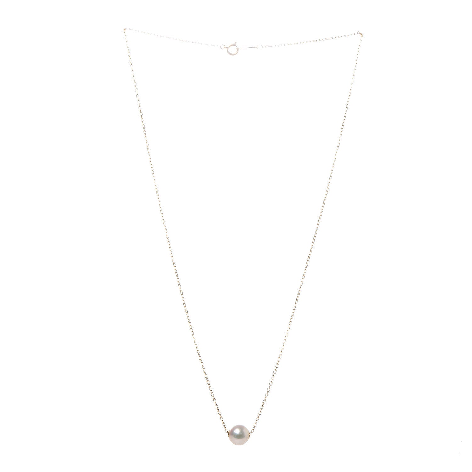 Mikimoto 18K Yellow Gold Akoya Pearl 8mm Single Pendant Necklace 3 of 6