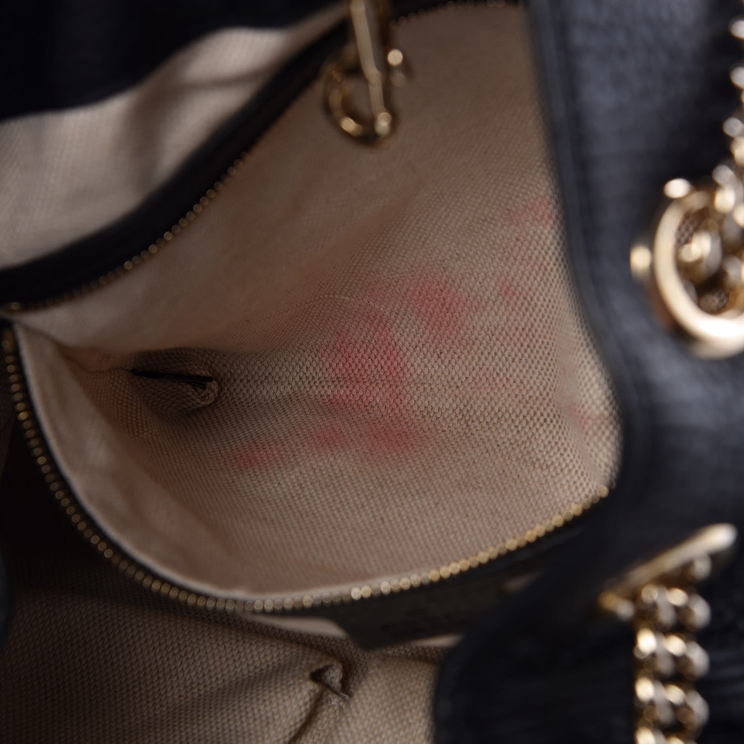 Gucci Pebbled Calfskin Medium Soho Chain Shoulder Bag Black 6 of 9