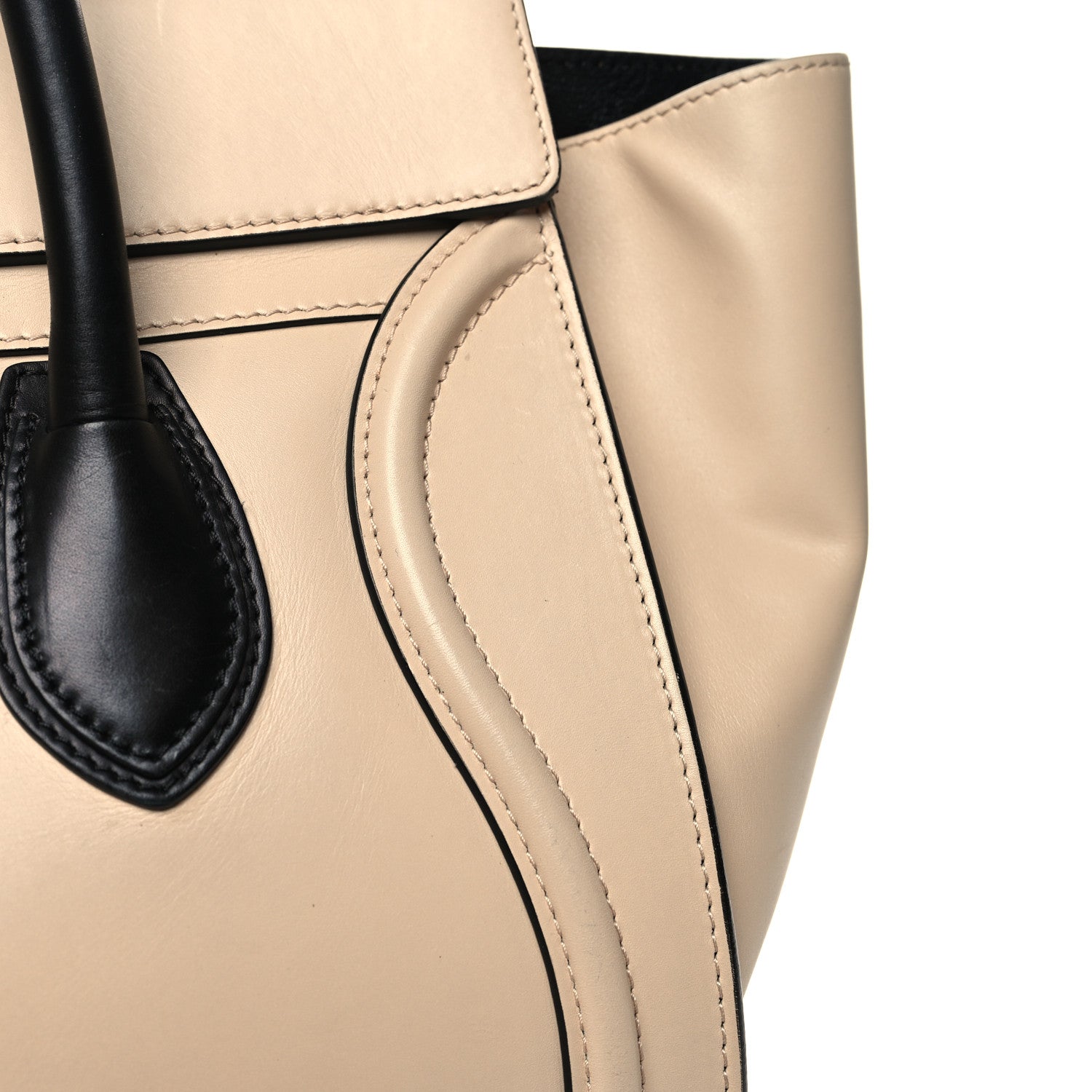Celine Satin Calfskin Mini Bi-Color Luggage Powder Black 14 of 14