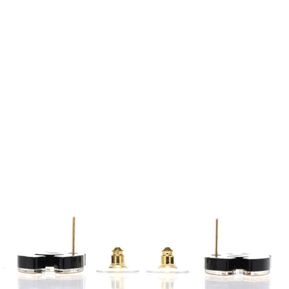 Chanel Resin CC Earrings Black Multicolor 3 of 5