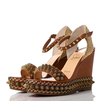 Christian Louboutin Calfskin Cordorella 110 Wedge Sandals 36 Version Cuoio 3 of 8