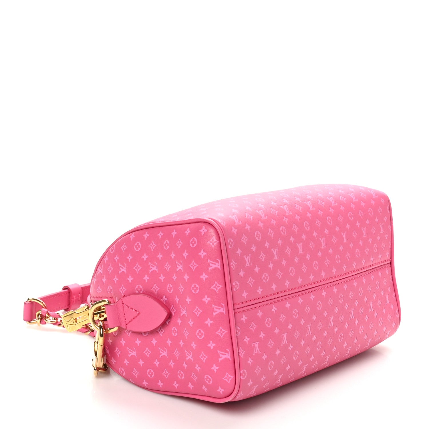 Louis Vuitton Calfskin Nanogram Embossed Speedy Bandouliere 20 Rose 4 of 9