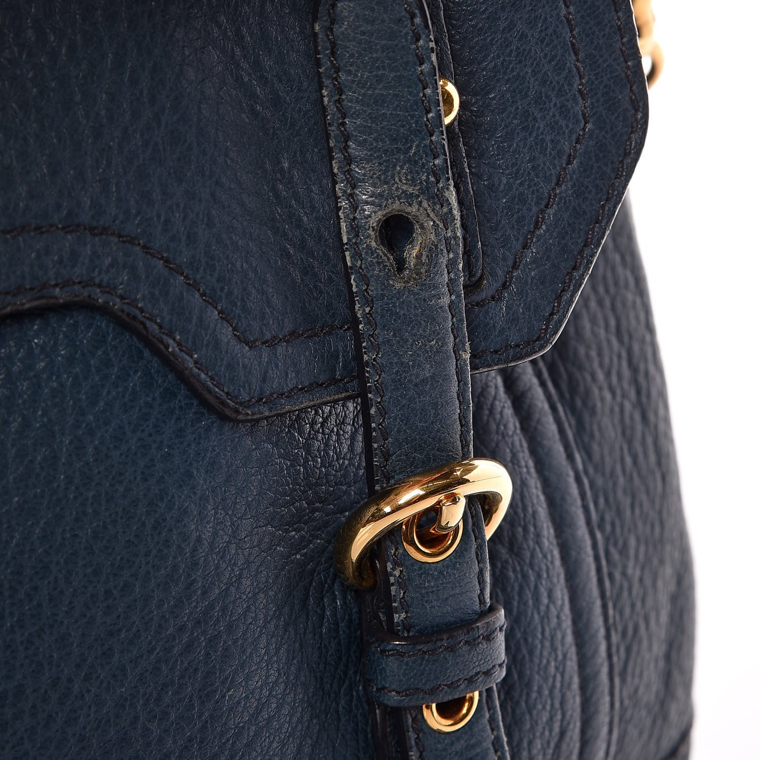 Miu Miu Cervo East-West Flap Satchel Blue 15 of 18