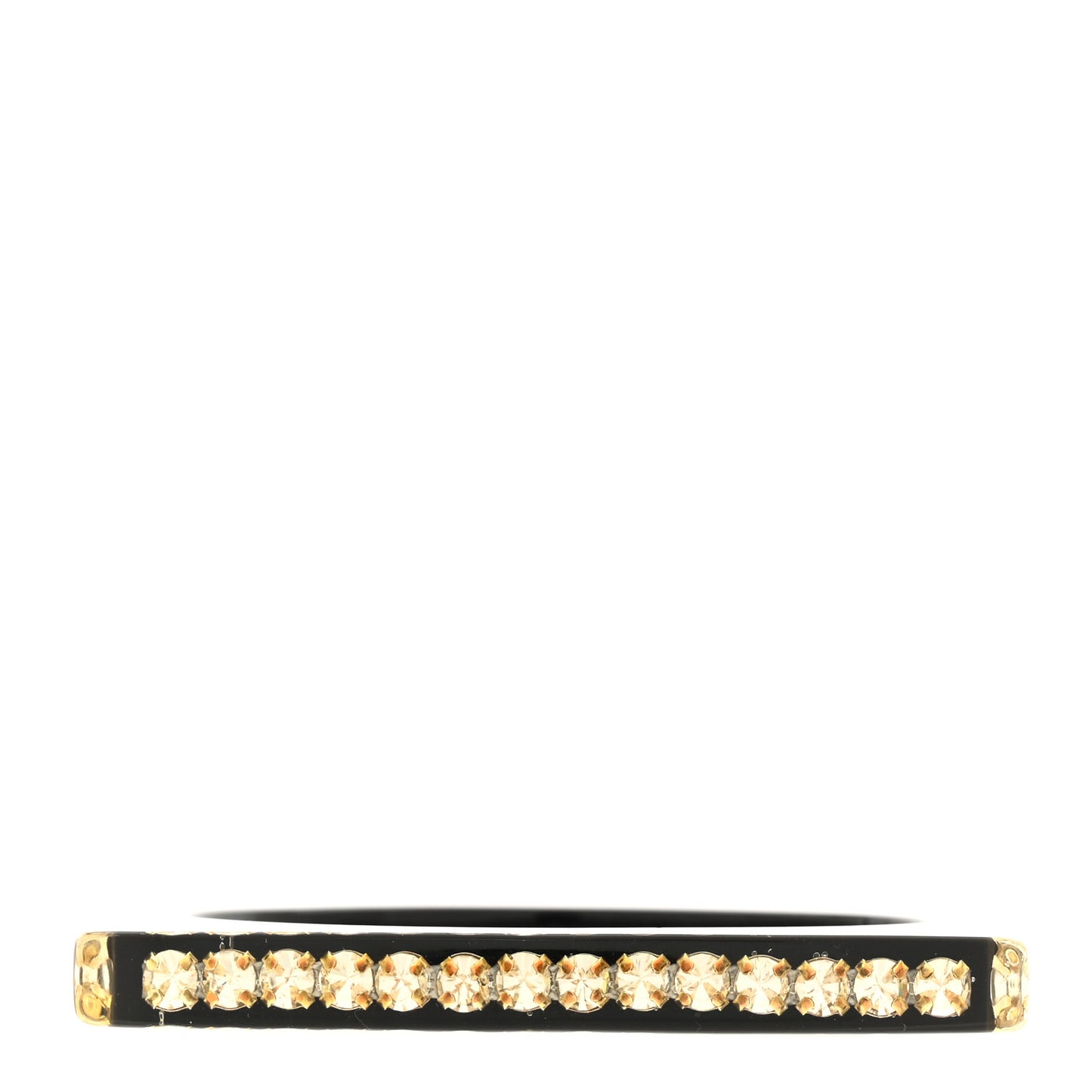 Resin Crystal CC Square Bangle Bracelet Black