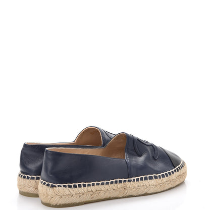 Chanel Lambskin CC Espadrilles 36 Navy Black 4 of 10