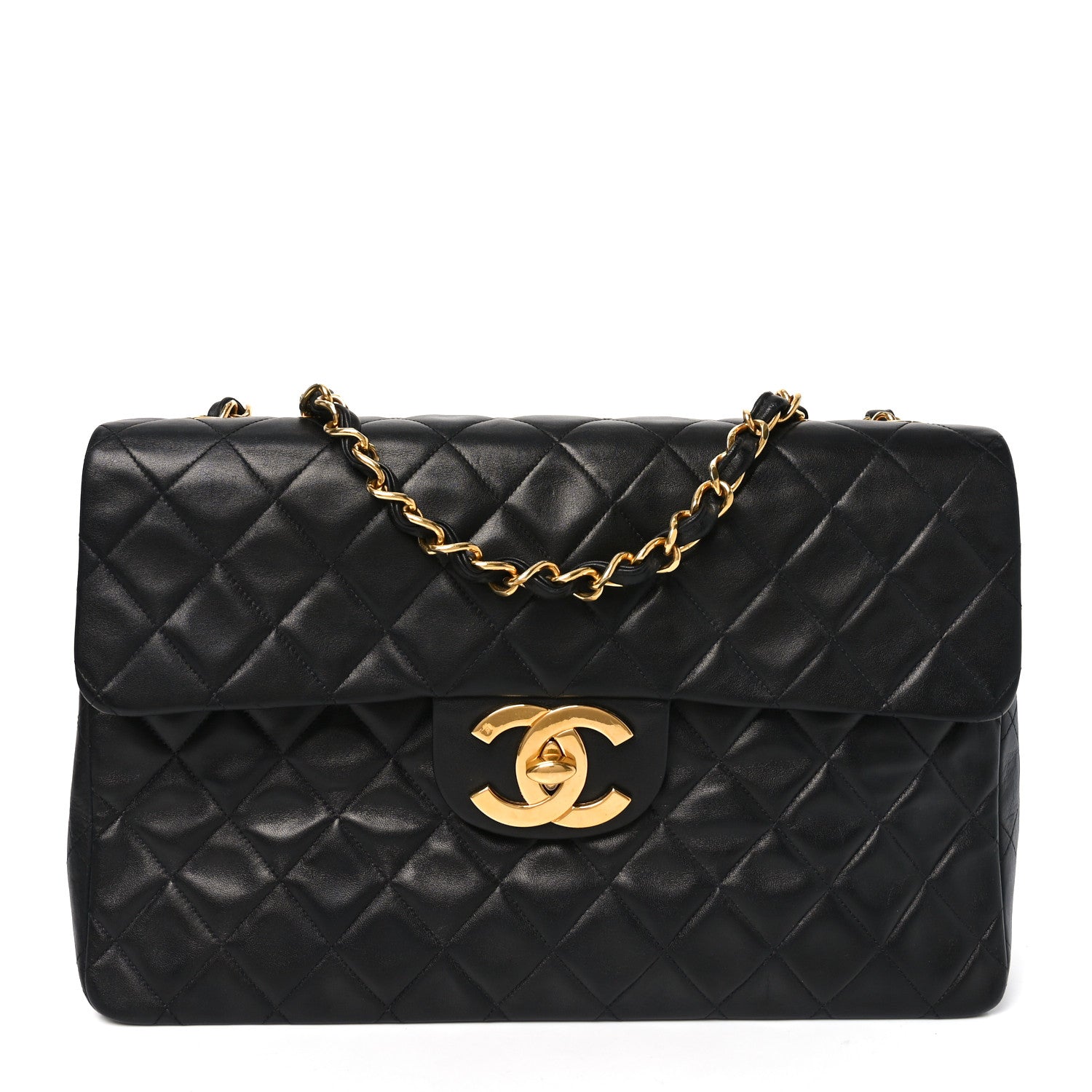 Chanel Lambskin Quilted XL Jumbo Single Flap Black 1 of 10