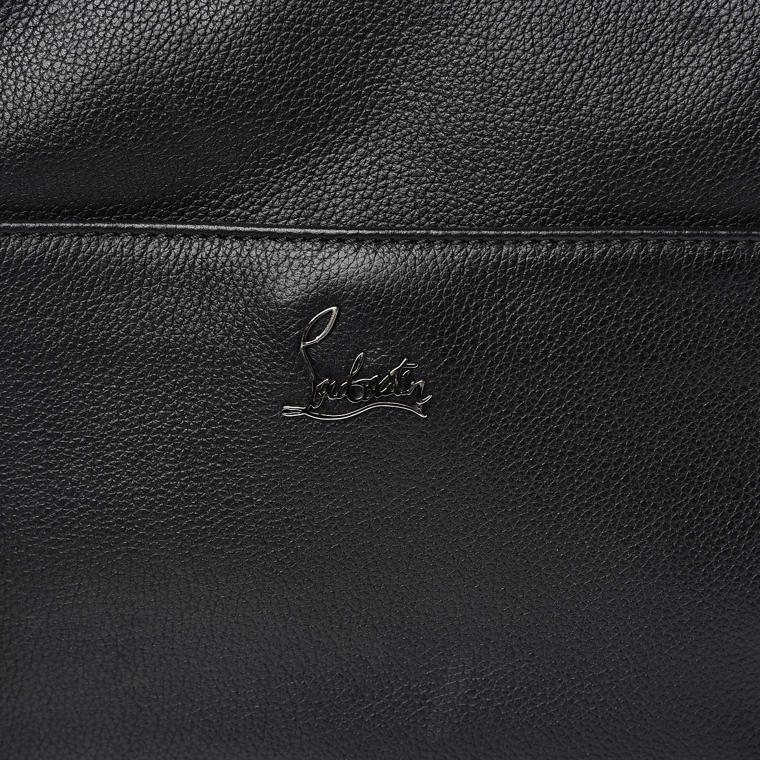 Christian Louboutin Calfskin Spikes Shoulder Bag Black 11 of 13