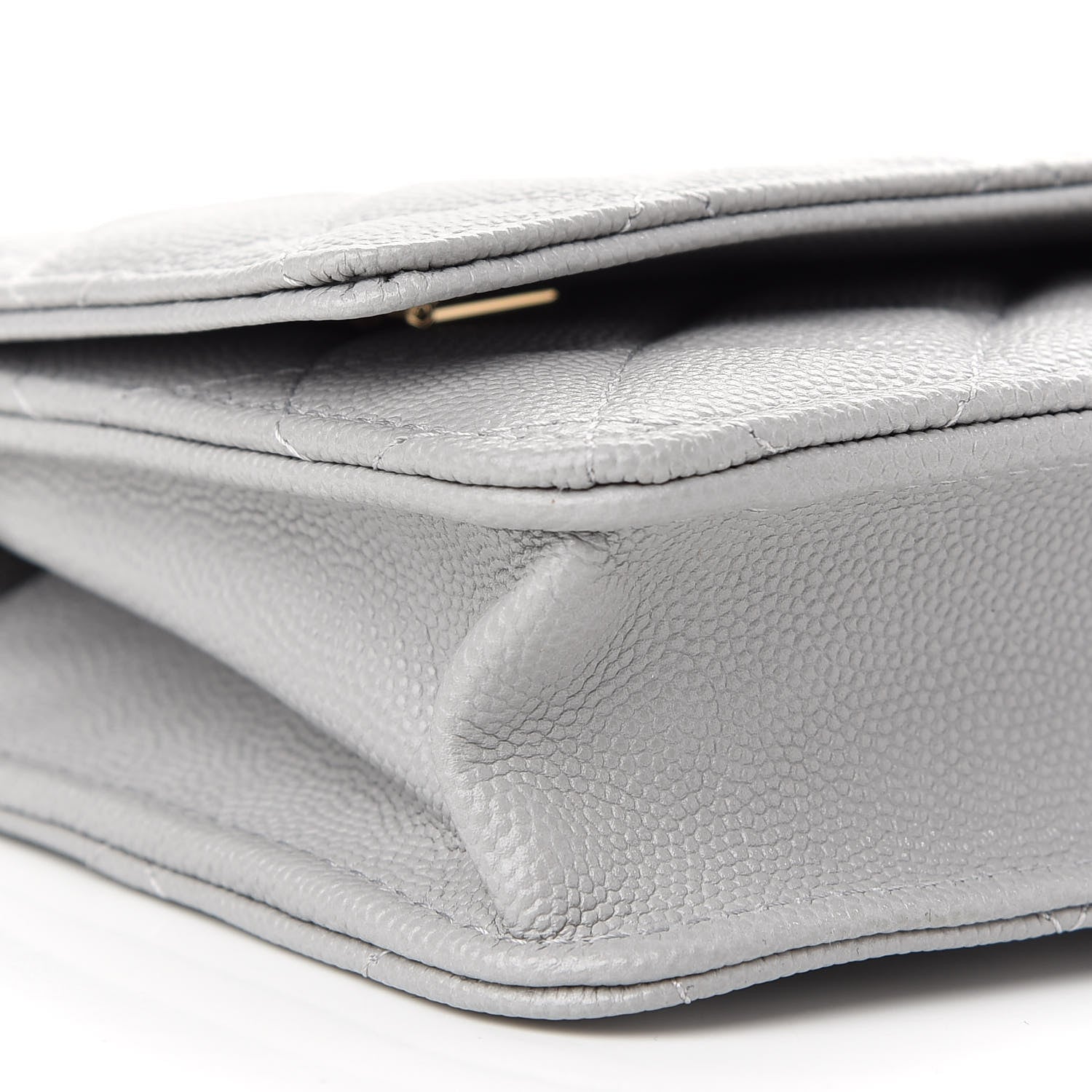 Chanel Caviar Quilted Wallet On Chain WOC Grey 9 of 10