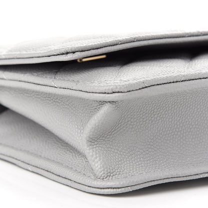 Chanel Caviar Quilted Wallet On Chain WOC Grey 9 of 10