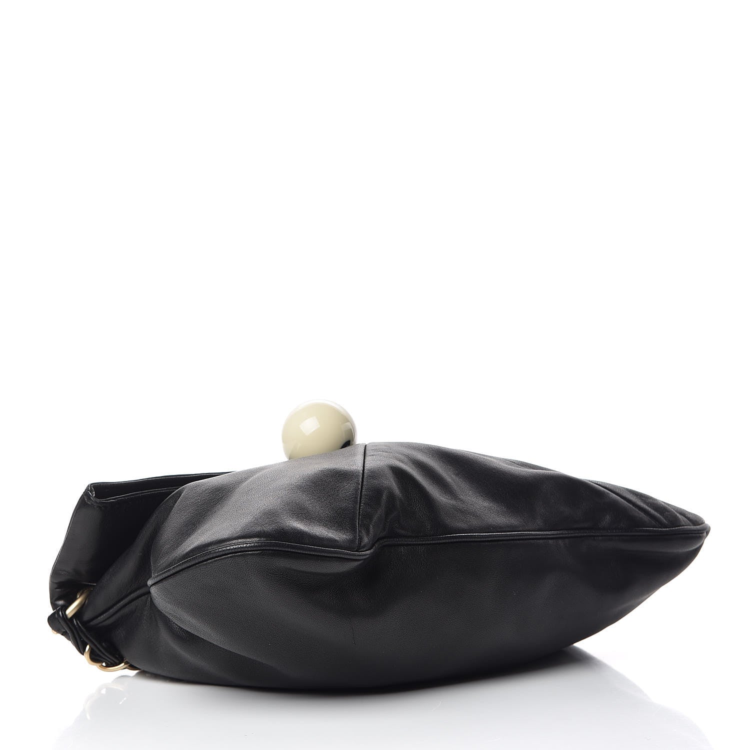 Chanel Lambskin Coco Ball Fold Over Bag Black 4 of 11