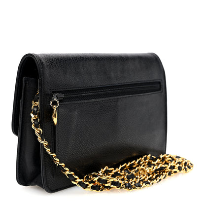 Chanel Caviar Timeless CC Wallet on Chain WOC Black 3 of 10