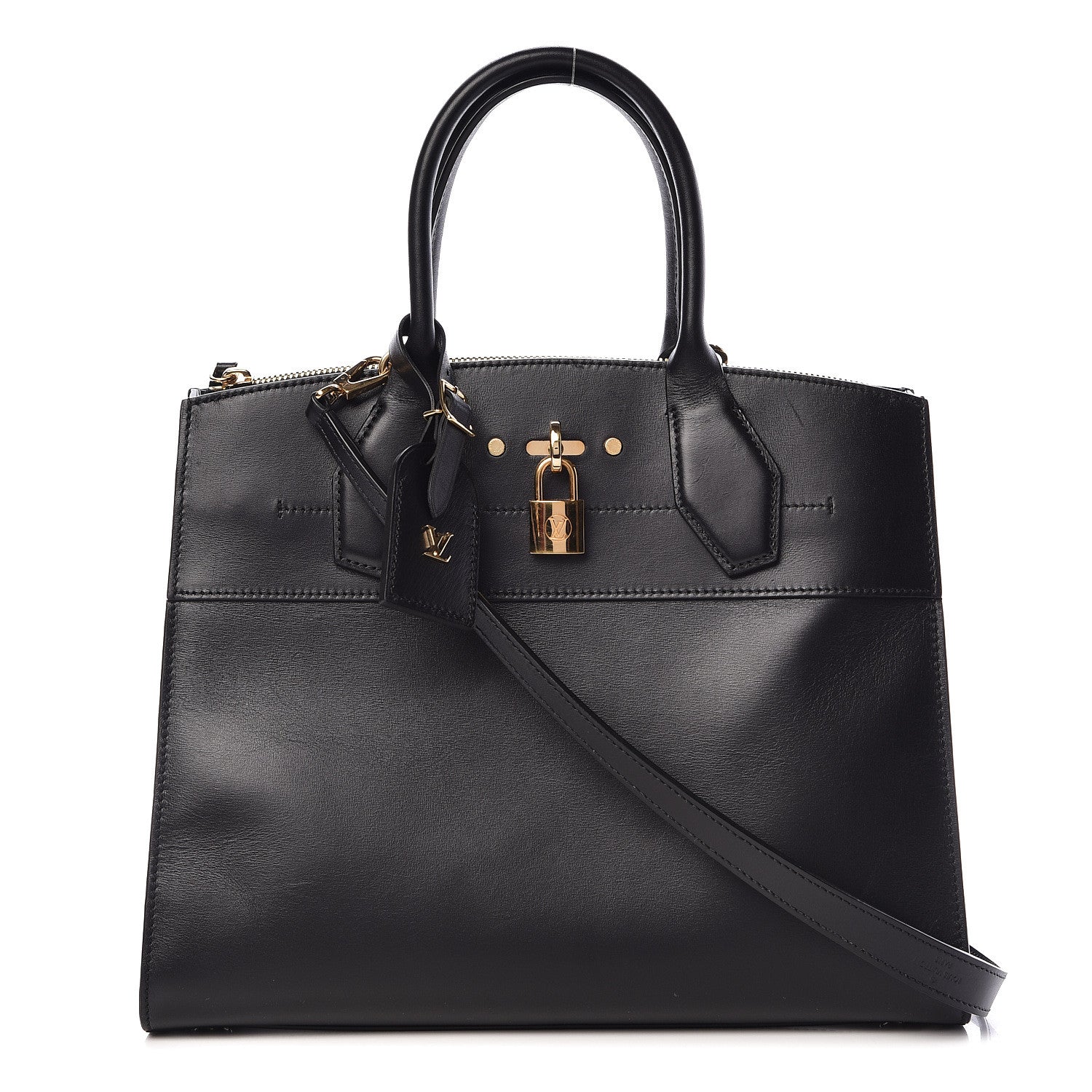 Louis Vuitton Calfskin City Steamer MM Black 1 of 12