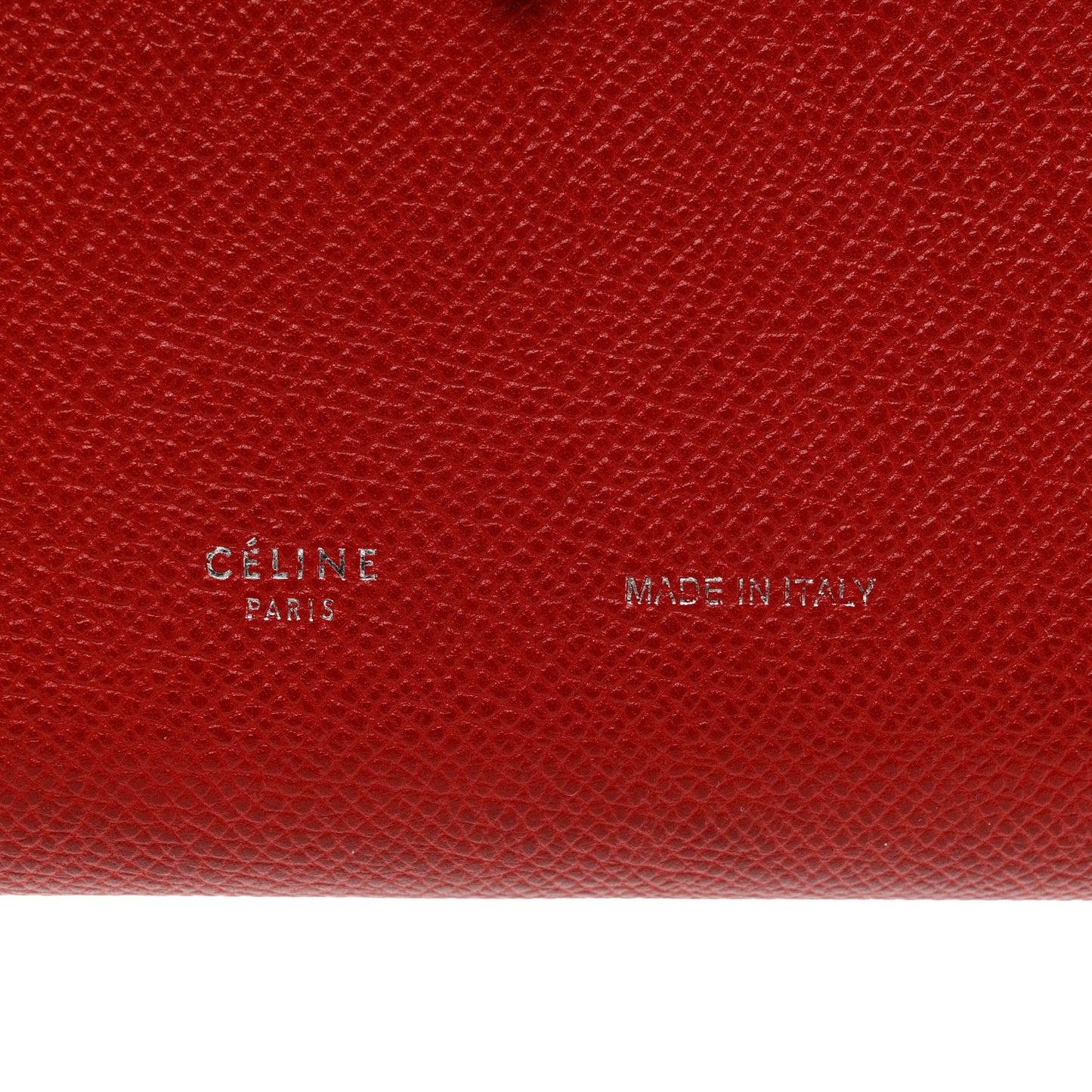 Grained Calfskin Large Multifunction Strap Wallet Pop Red