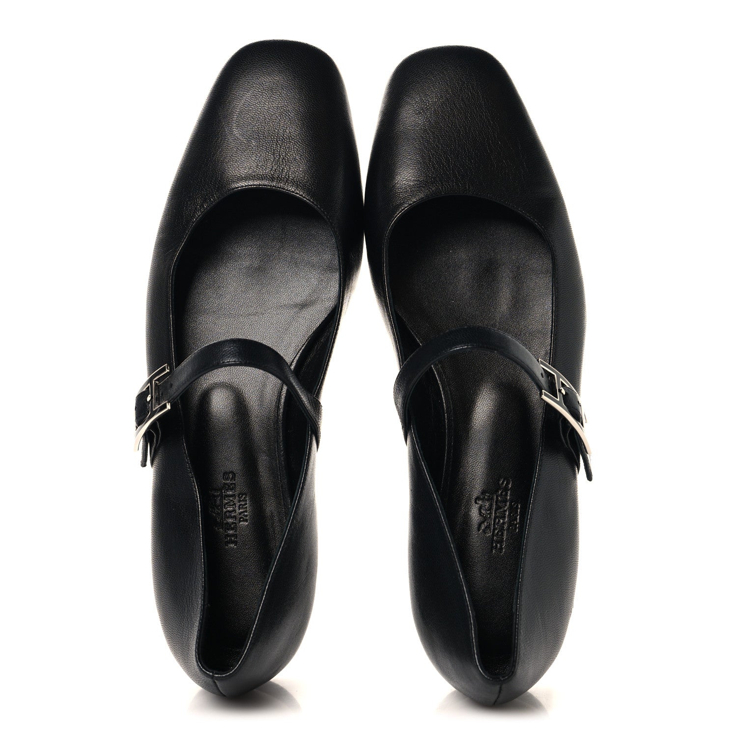 Hermes Goatskin Jane Ballet Flats 37 Black 2 of 9