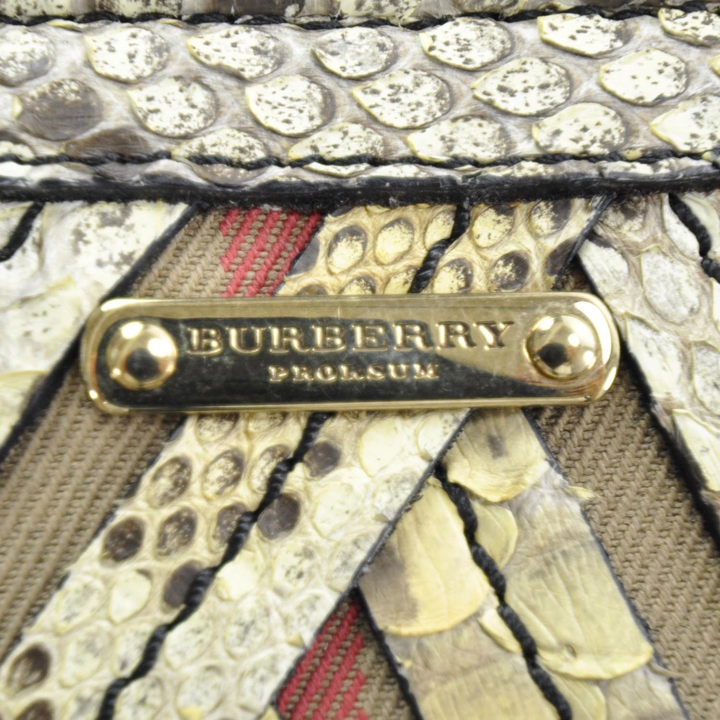 Python House Check Stitched Bridle Clutch Bag
