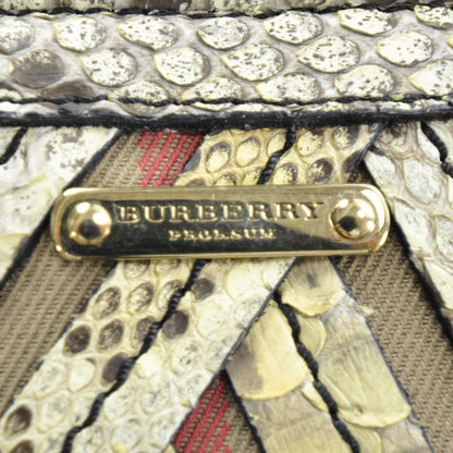 Burberry Python House Check Stitched Bridle Clutch Bag 9 of 11