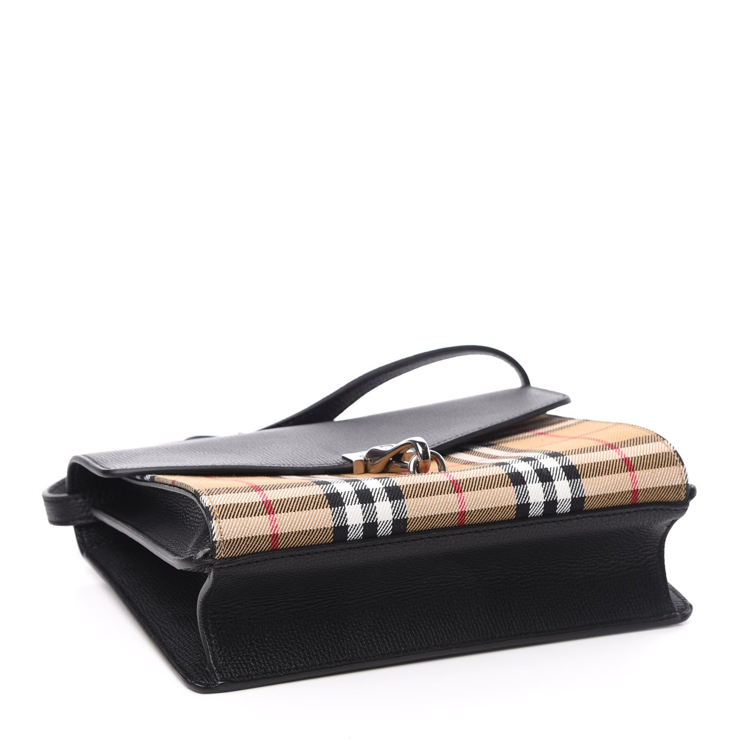 Burberry Grainy Calfskin Vintage Check Small Macken Crossbody Bag Black 4 of 11