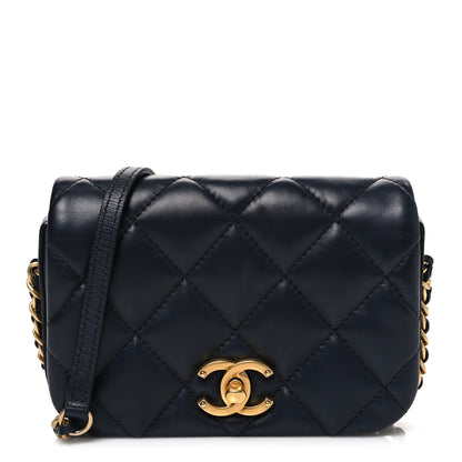 Chanel Calfskin Quilted Mini Nailed CC Flap Bag Blue 1 of 10