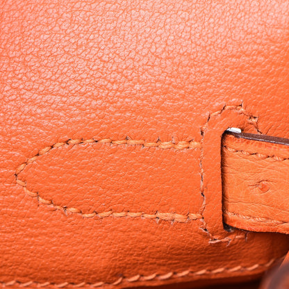 Hermes Ostrich Birkin 30 Orange 21 of 33