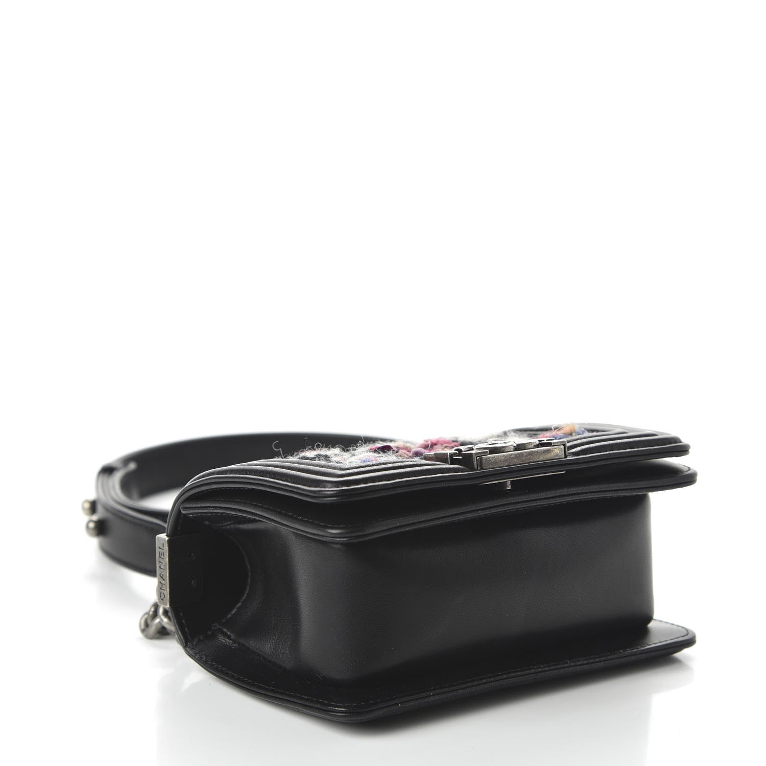 Chanel Lambskin Tweed Mini Boy Flap Black 4 of 14