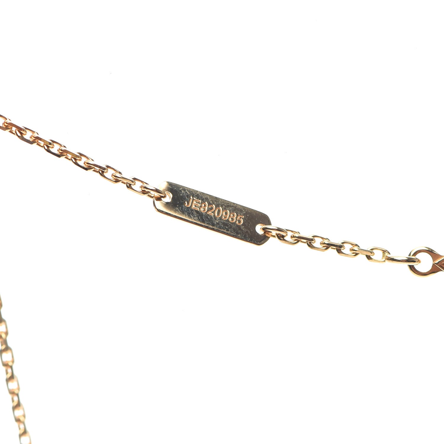 Van Cleef & Arpels 18K Yellow Gold Carnelian Vintage Alhambra Pendant Necklace 6 of 7