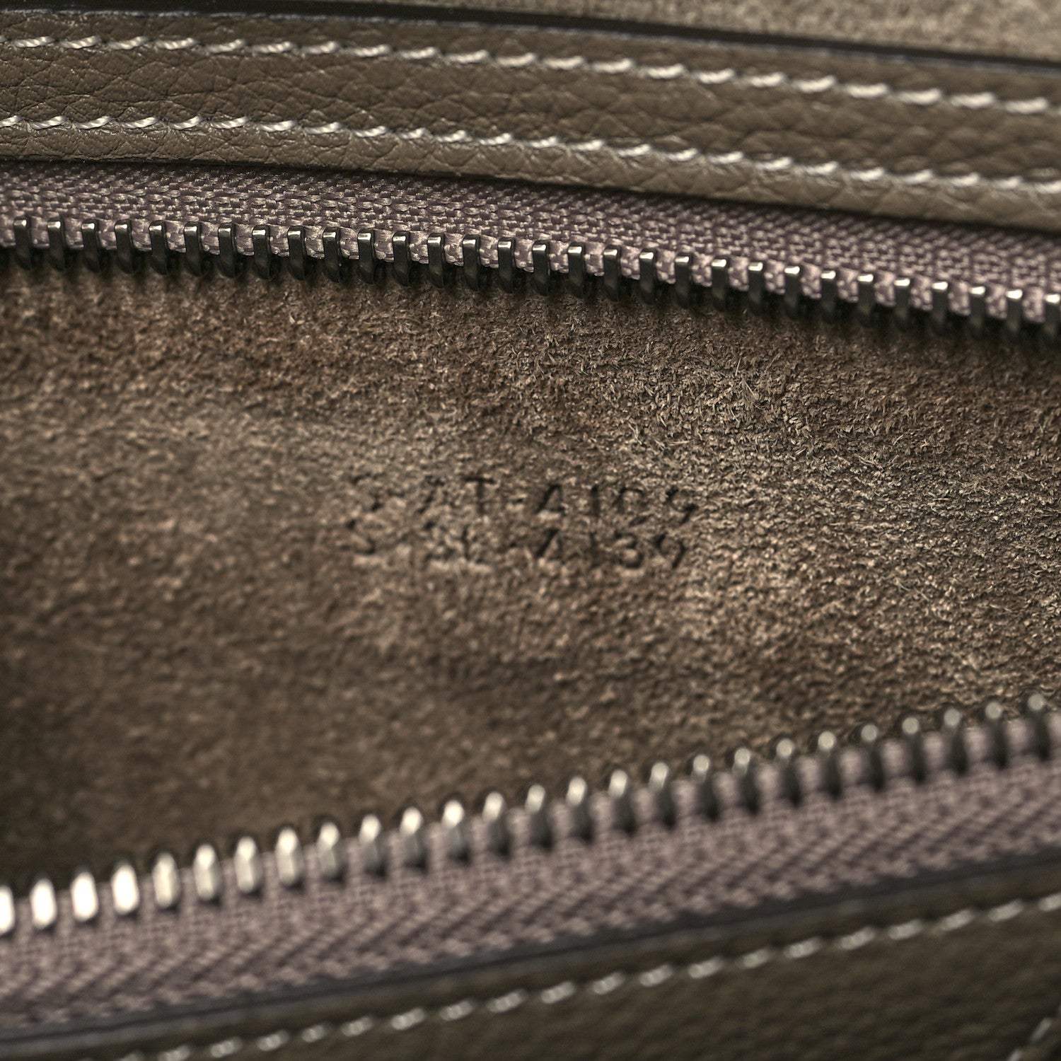 Celine Drummed Calfskin Mini Luggage Souris 7 of 12