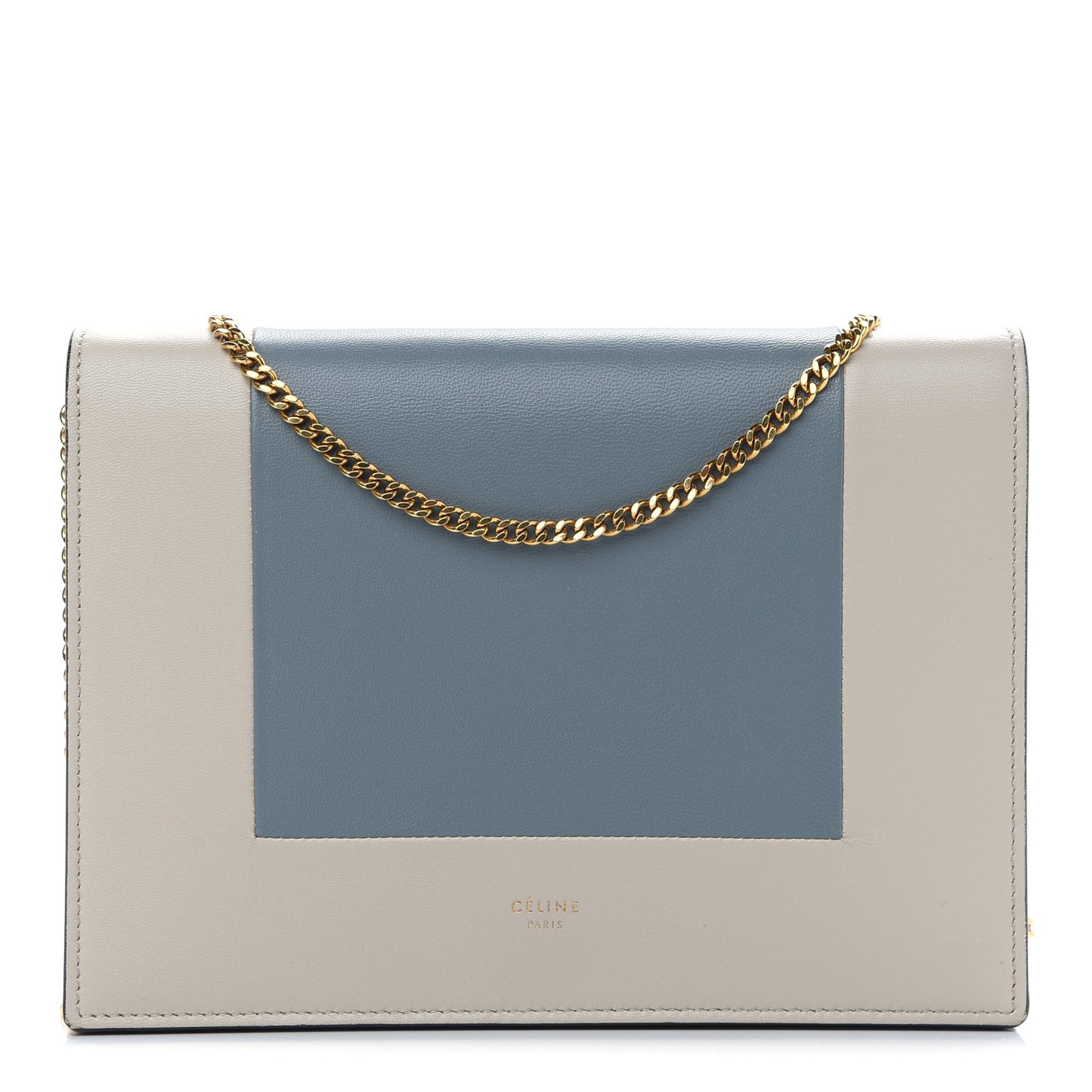 Smooth Lambskin Frame Evening Chain Clutch Grey Storm