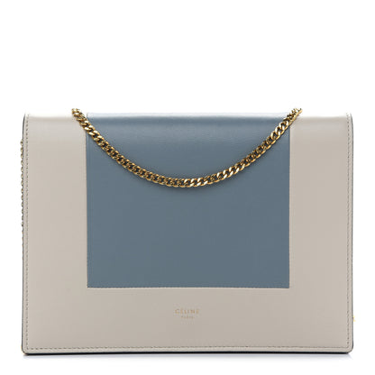 Celine Smooth Lambskin Frame Evening Chain Clutch Grey Storm 1 of 9