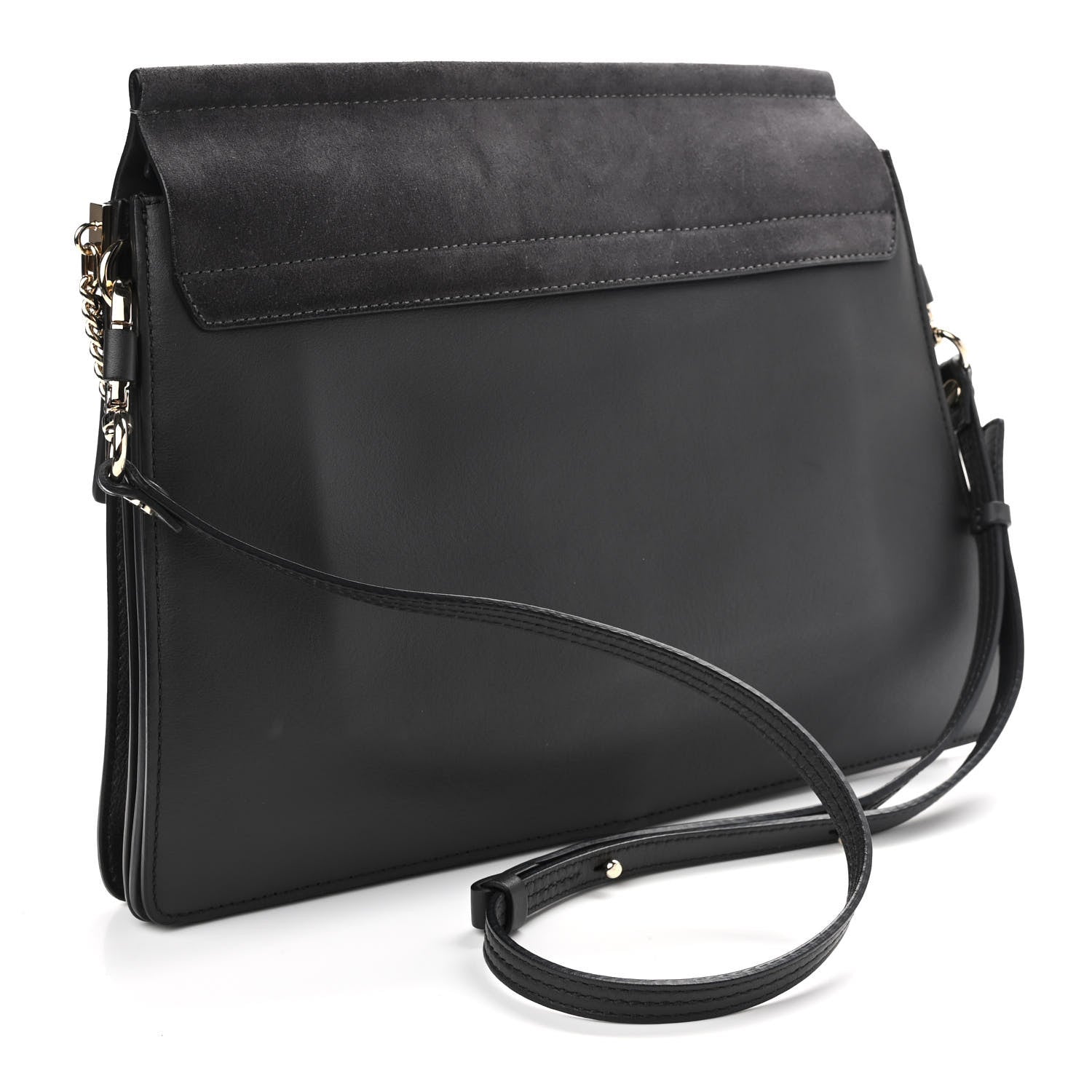 Chloe Suede Calfskin Medium Faye Shoulder Bag Carbon Grey 2 of 10