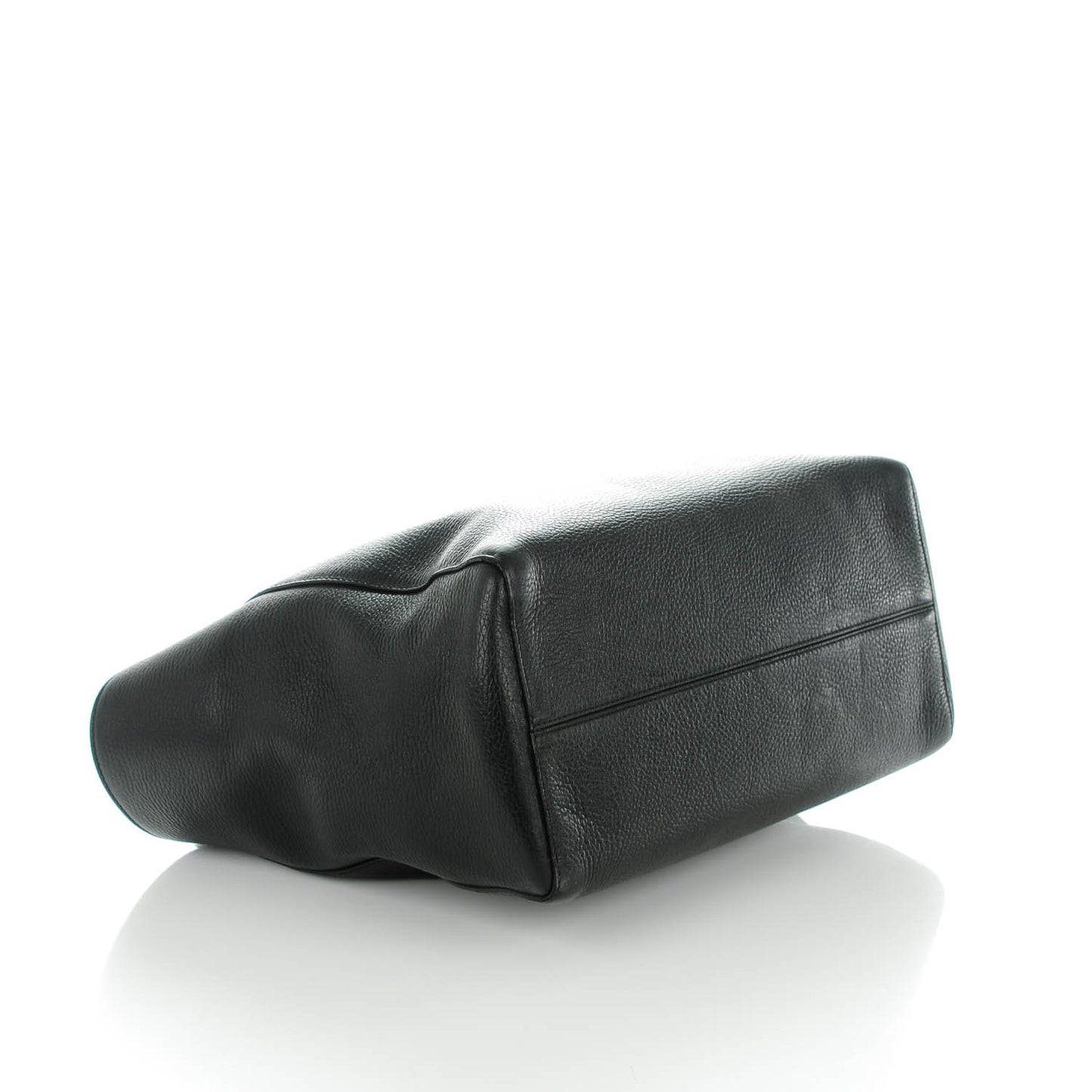 Pebbled Calfskin Medium Swing Tote Black
