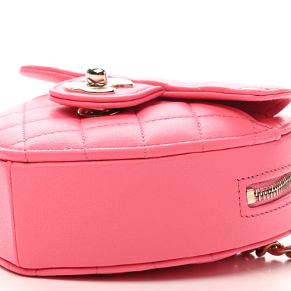 Chanel Lambskin Quilted CC In Love Heart Clutch With Chain Pink 10 of 11