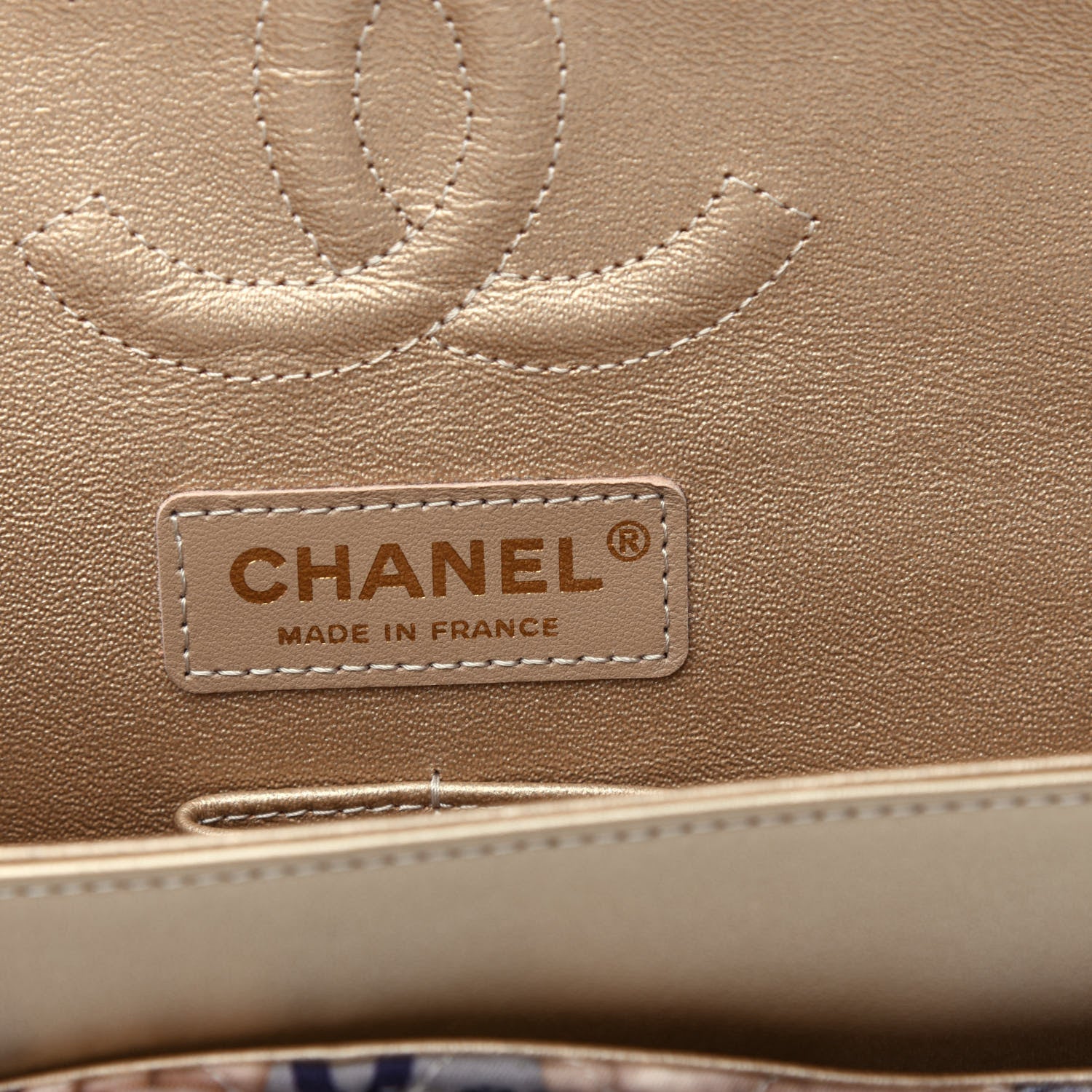Chanel Nylon Quilted Medium Cat Emoticon Double Flap Navy Gold 6 of 11