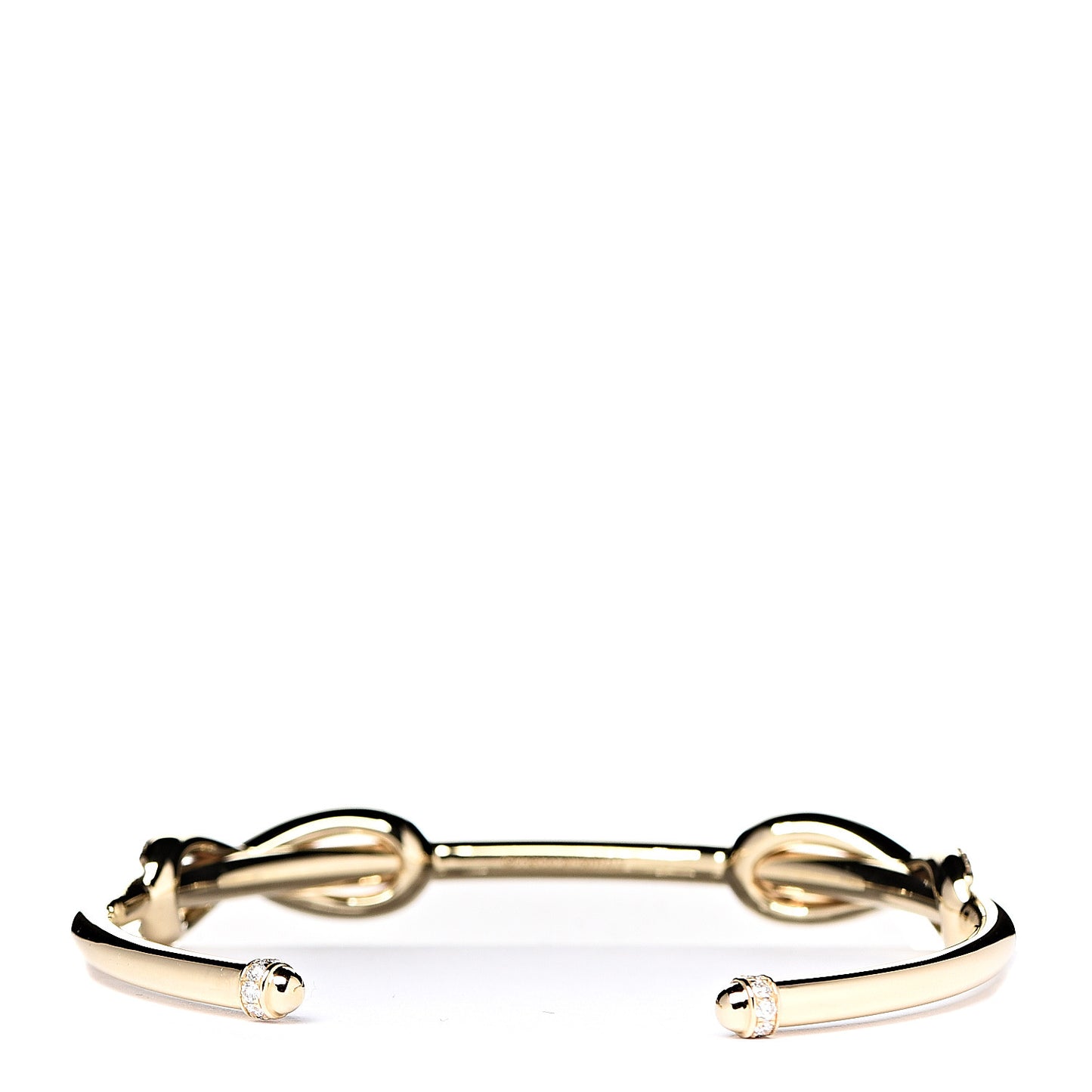 18K Yellow Gold Diamond Double Infinity Cuff Bracelet