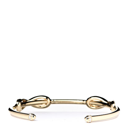 Tiffany 18K Yellow Gold Diamond Double Infinity Cuff Bracelet 2 of 4