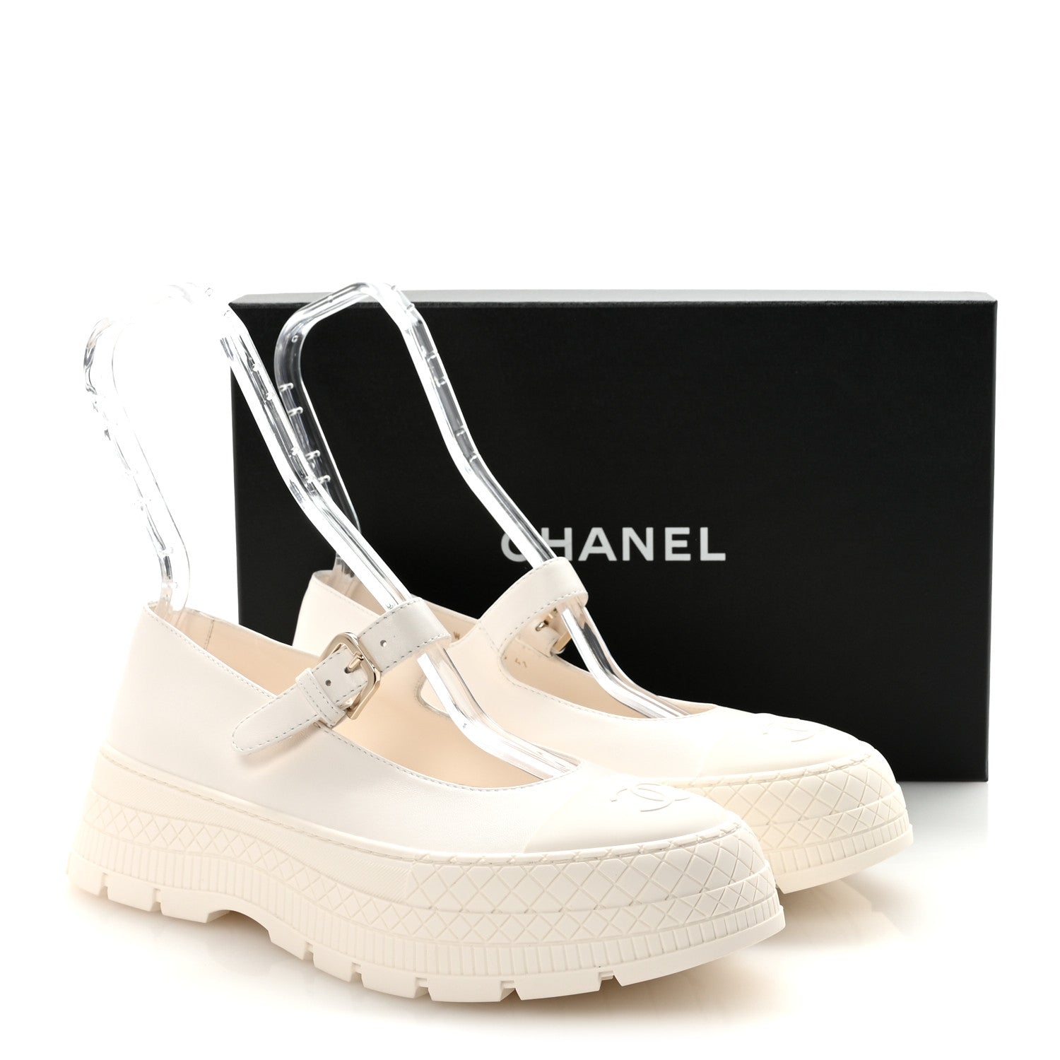 Chanel Lambskin Mary Jane Flats 41 White 1856027 – FASHIONPHILE