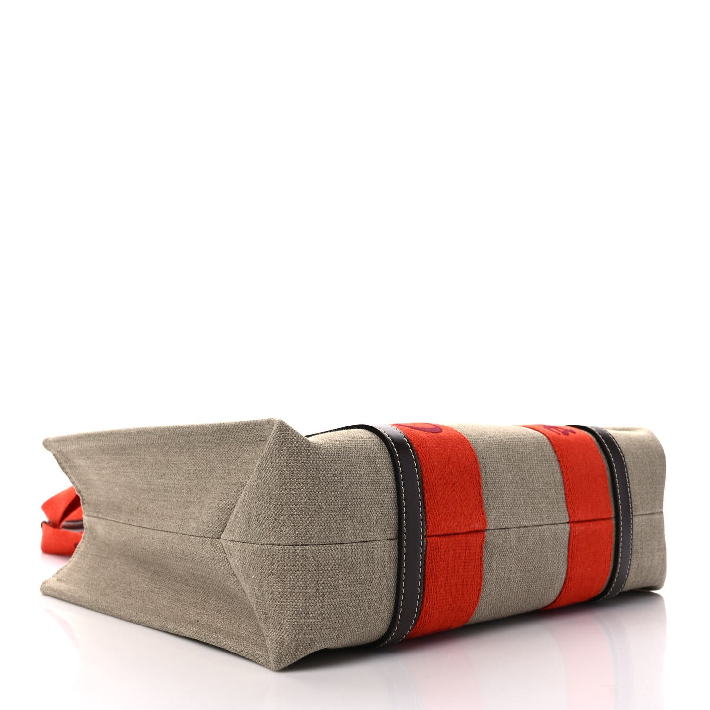 Cotton Calfskin Medium Woody Ribbon Tote Orange