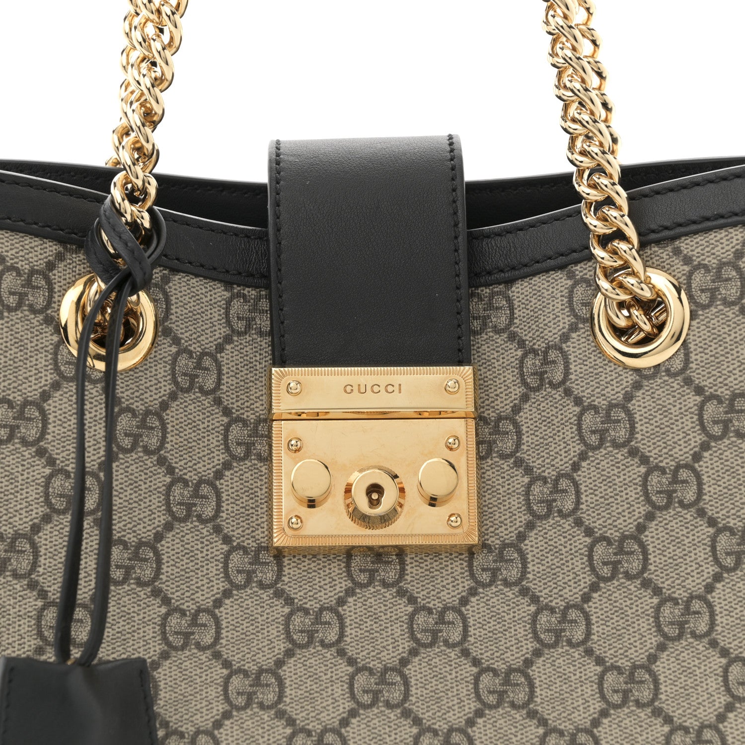 Gucci GG Supreme Monogram Small Padlock Tote Black 8 of 11