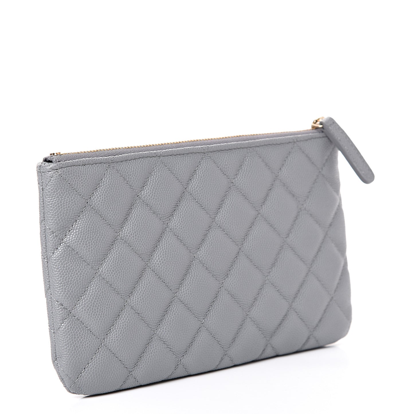 Caviar Quilted Cosmetic Case Grey