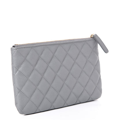 Chanel Caviar Quilted Cosmetic Case Grey 2 of 7