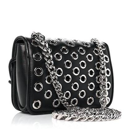 Miu Miu Nappa Grommet Club Shoulder Bag Black 2 of 8