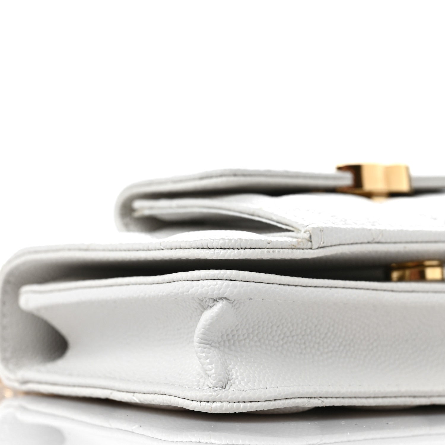 Chanel Caviar Quilted Pocket Twins Clutch With Chain White 9 of 11